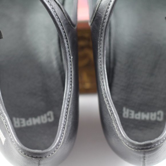 CAMPER Black Leather Mary Jane Wedges - Picture 12 of 16